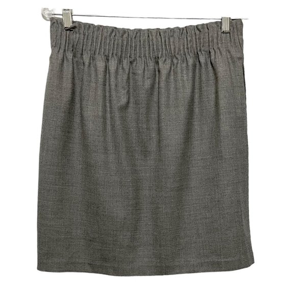 J. Crew Factory Grey Elastic Waist Paperbag Career Mini Skirt - Picture 3 of 7